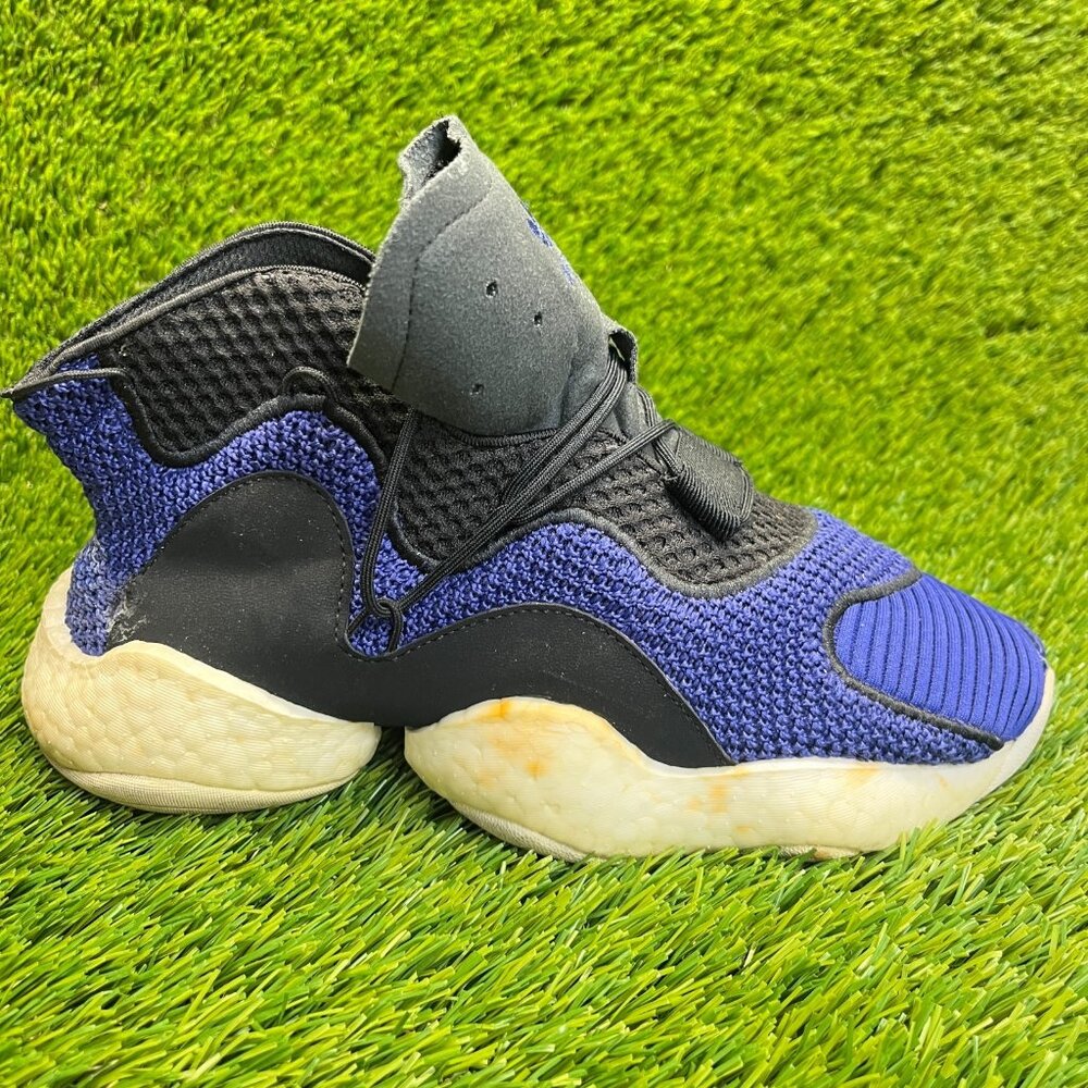 Adidas Crazy BYW Girls Size 6Y Real Purple Black Running Athletic Shoes Sneakers